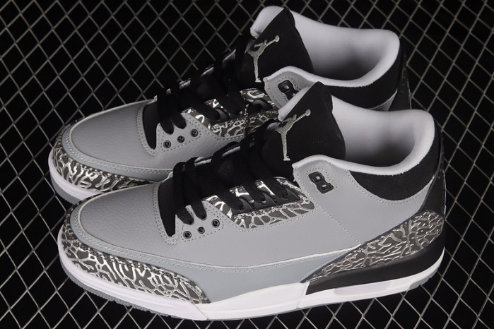 AIR JORDAN 3 RETRO WOLF GREY   136064 004